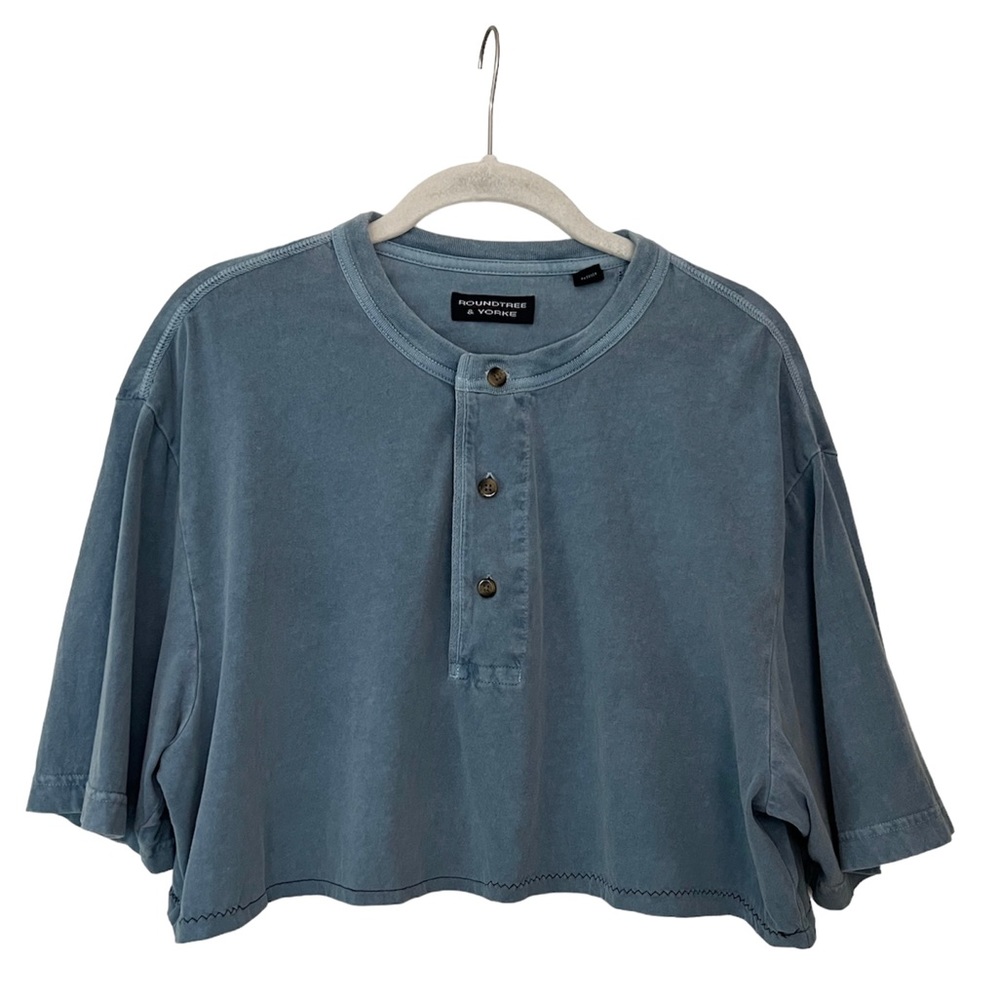 Vintage Roundtree & York Blue Cropped Tshirt